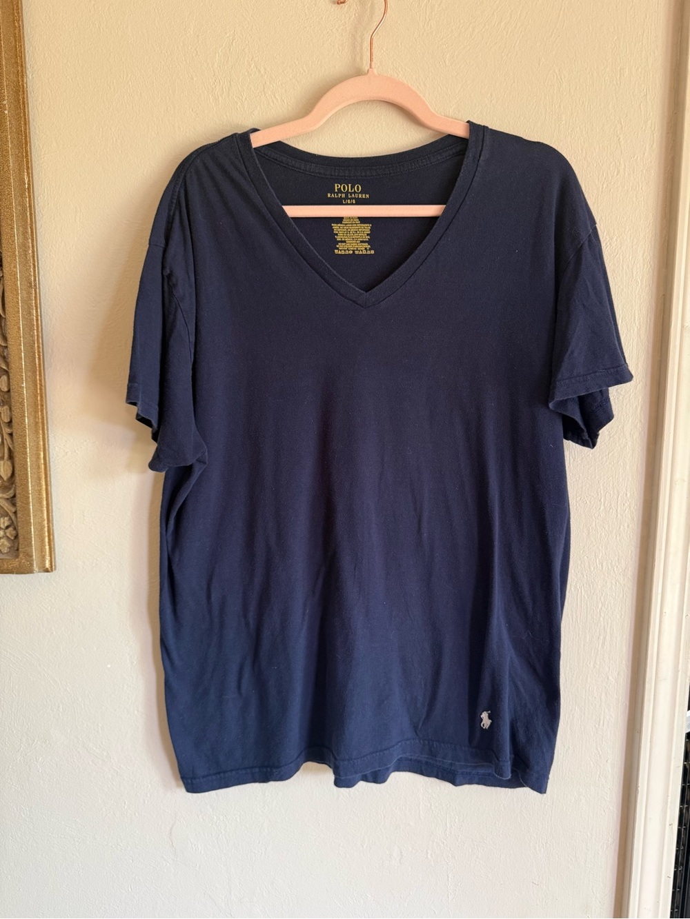 Ralph Lauren Men’s Navy V-Neck Tee with Polo Pony